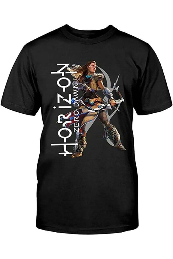 Men's Horizon_Zero_Dawn_T_Shirt_Gift_For_Men_Top_Men_S_Cotton_ Black T-shirts Black XL