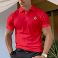 thumbnail image 1 of Men's Horse Badge Pure Cotton Polo T-Shirt in 14 Colors, 1 of 15