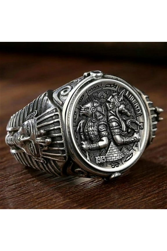 Men's Horus Anubis Wanderer Ancient Egypt Cool Ring