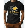 thumbnail image 1 of Men's Hot Tuna Surf Graphic T-Shirt - 100% Cotton, Black Casual Summer Tee with Bold Fish Design, Perfect for Everyday & Outdoor Wear, 1 of 8