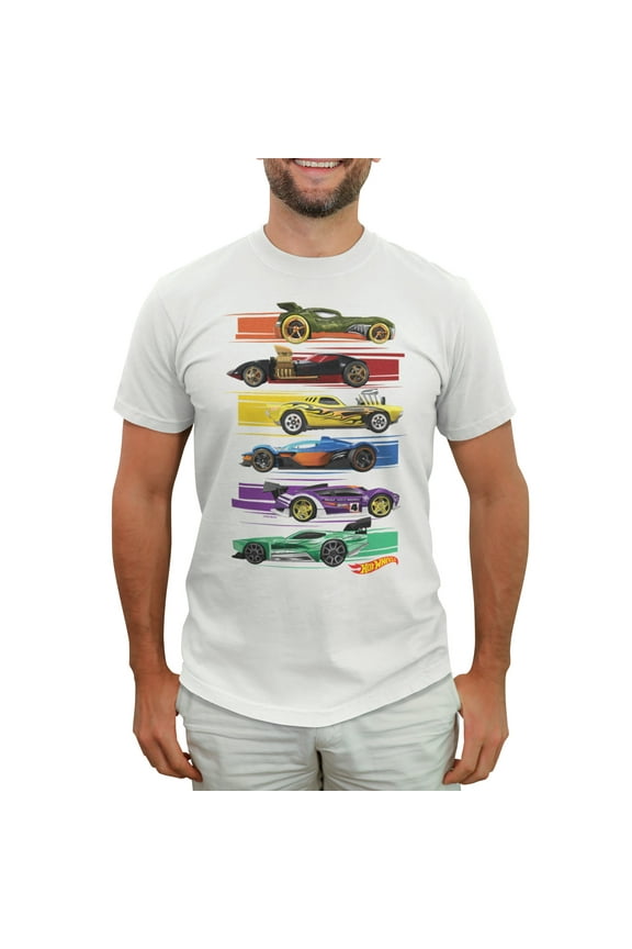 Men's Hot Wheels Colorful Lineup Graphic T-Shirt