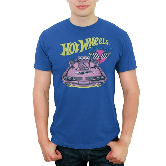 Men's Hot Wheels Rodger Dodger Retro Racing Flags Graphic T-Shirt