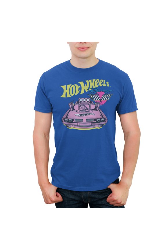 Men's Hot Wheels Rodger Dodger Retro Racing Flags Graphic T-Shirt