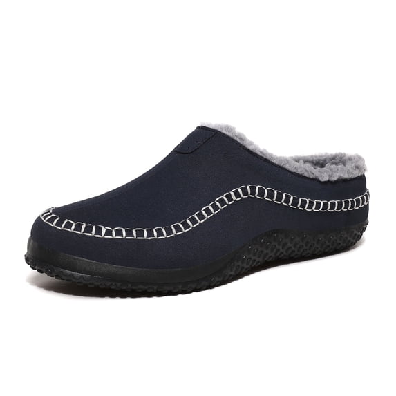 Men's House Slippers Cozy Moccassin Slippers Non-Slip Warm Suede House Shoes Soft Comfy Bedroom Slippers