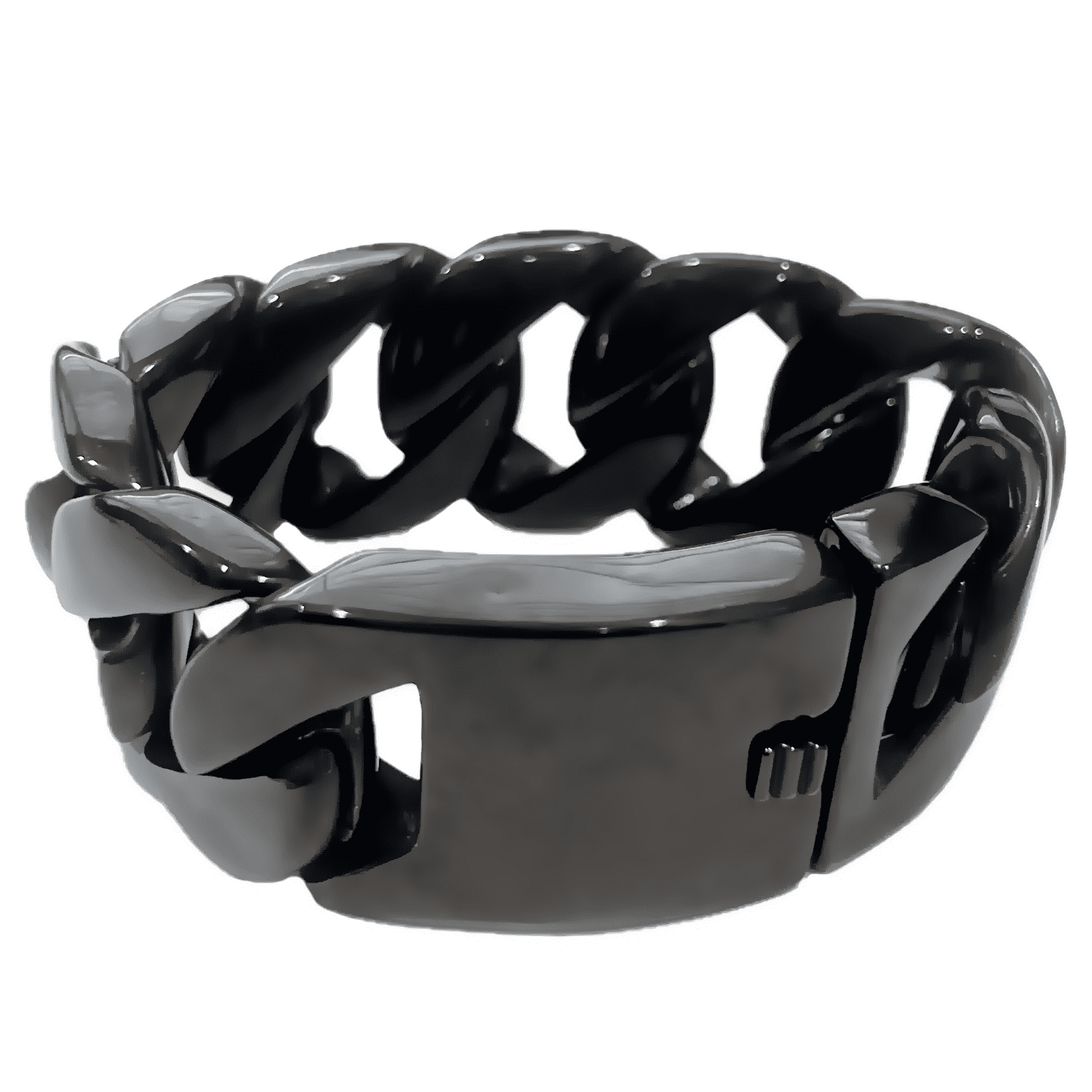 Men's Huge Black Bracelet 316L Stainless Steel Heavy Cuban Link 8.5" 30MM Thick
