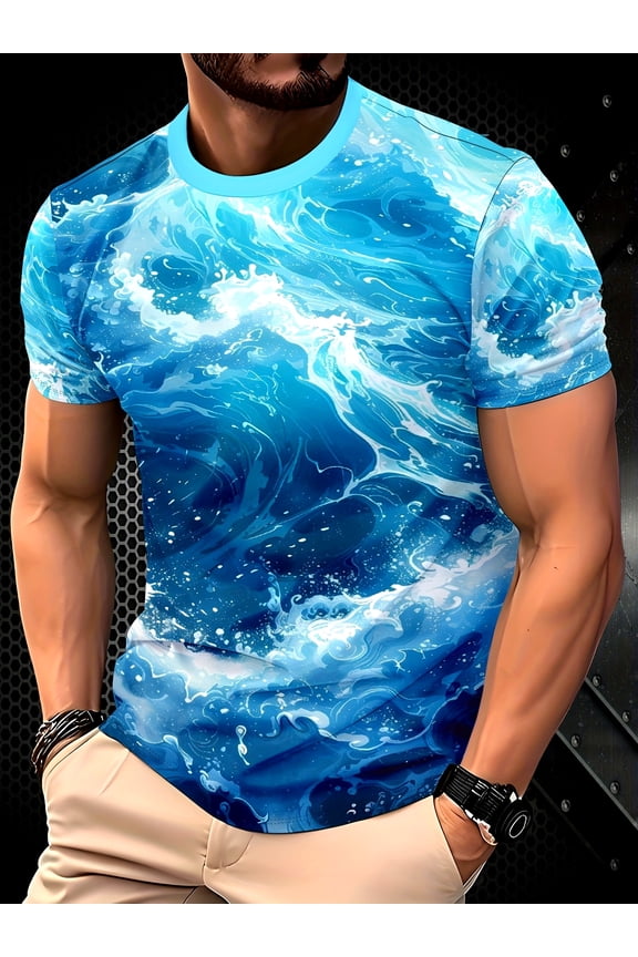 Men's Hugh 3D Printed T-Shirt - Street Hub, Transparent Regular Version Hub, Washable Summer Hub Top, Cool Stuff, Comfortable Fabric Suitable for Daily Wear