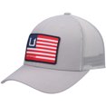 thumbnail image 1 of Men's Huk Gray Huks and Bars American Trucker Snapback Hat - OSFA, 1 of 4