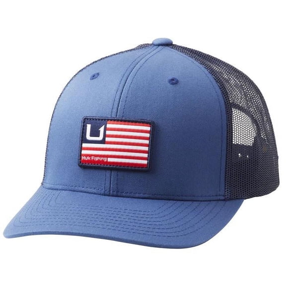 Men's Huk Olive Huks and Bars Trucker Snapback Hat - OSFA