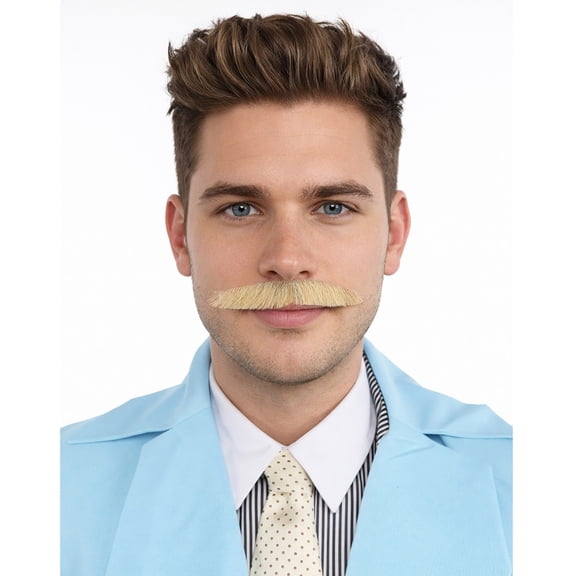 Men's Human Hair Mustache | Facial Hair Multiple Colors Option | HPO
