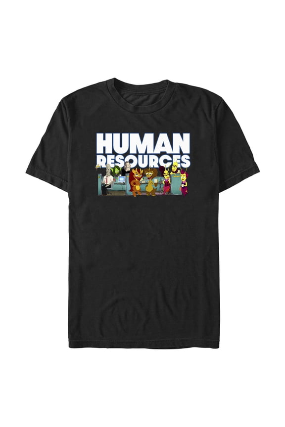 Men's Human Resources Monster Office Coffee Break Graphic Tee Black 3X Large