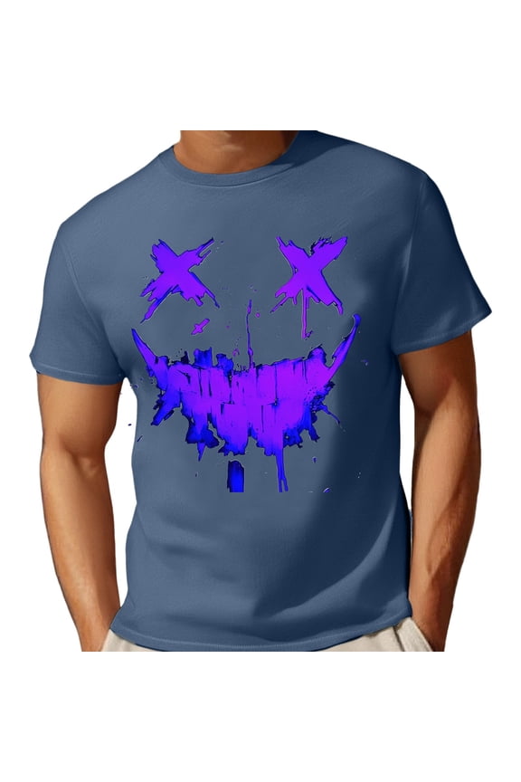 Men's Humorous Graphic Print Summer Tee For Casual Sports And Everyday Comfortable Wear Workout Short Sleeve Tee Shirts for Men Beach Tops Casual Shirt