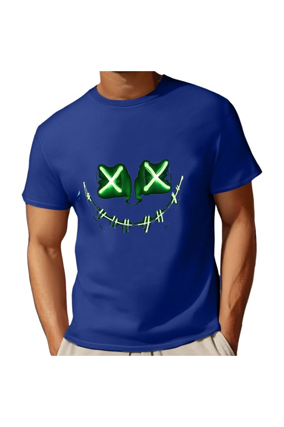 Men's Humorous Graphic Tee Summer Casual Streetwear Top For Sports And Daily Wear Comfortable Round Neck Lightweight Shirt Workout Short Sleeve Tee Shirts for Men Beach Tops Casual Shirt