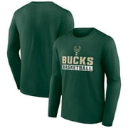 Mens Hunter Green Milwaukee Bucks Lets Go Long Sleeve T-Shirt