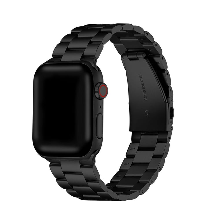 Black Leather Apple Watch Band Stars Strap Unisex Bracelet 