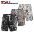 thumbnail image 1 of Men’s Hunting Camo Double-Layer Shorts – Pack of 3, Breathable Athletic Shorts with Zipper Side & Back Pockets, Elastic Drawstring Waistband – Size S, 1 of 6