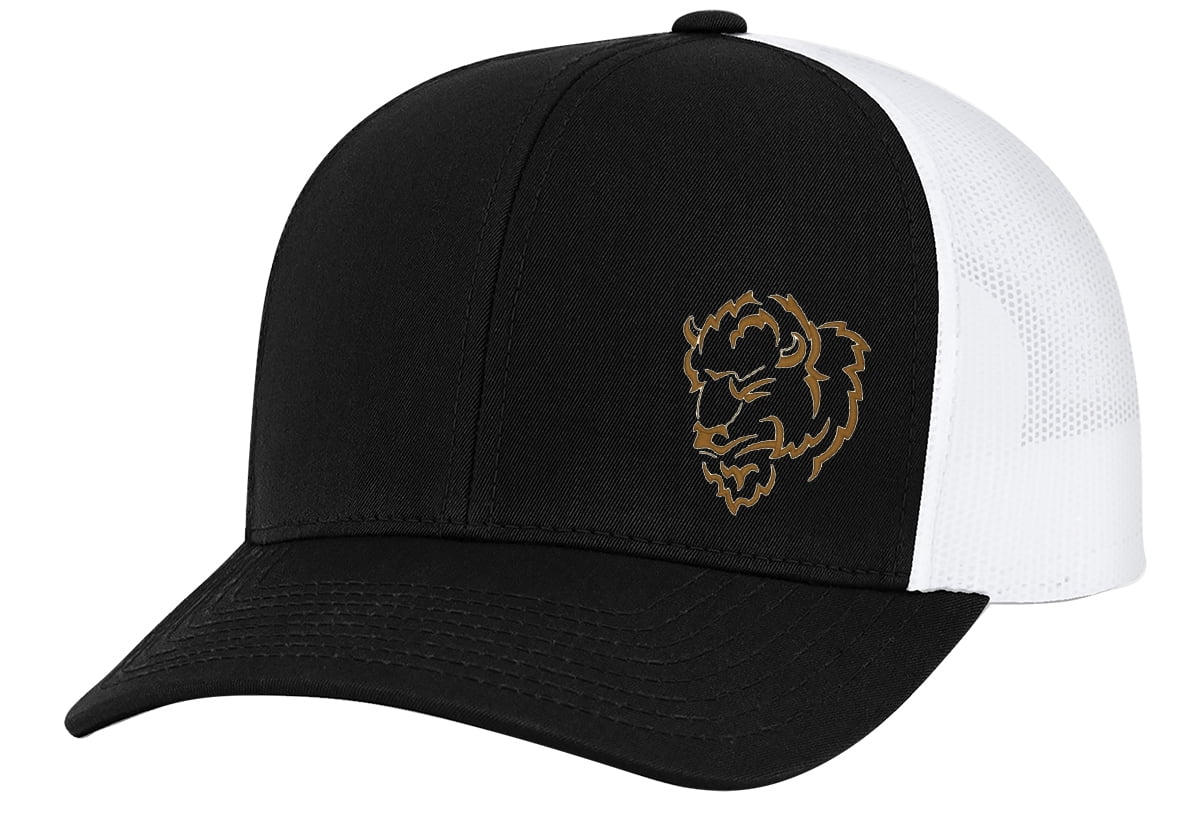 Men's Hunting Season Mesh Back Trucker Hat, Buffalo Head, Black/Black