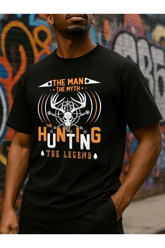 Men's Hunting T-Shirt The Man The Myth The Legend Deer Skull Graphic Tee