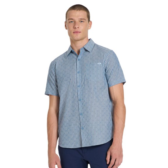 Men's Hurley Short Sleeve Button-Down Shirt Color: Diffused Blue Size: M