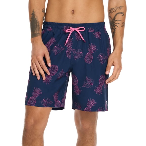 Men's Hurley Volley Stretch Printed Swim Trunks Color: Obsidian Size: XL