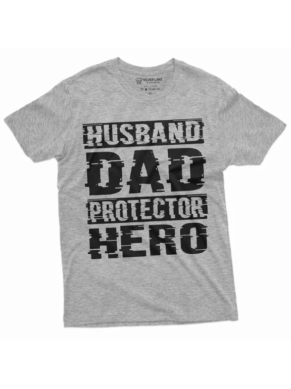 Men's Husband Dad Protector Hero Father Father's Day Birthday Gift Celebration T-Shirt, Size S-5XL