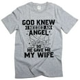 thumbnail image 1 of Men's Husband T-shirt Angel Wife Tee Husband Wife Shirts Family Cute Anniversary Marriage Tees (Medium Grey), 1 of 6