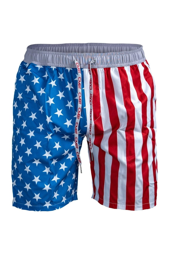 Men’s Hybrid Athletic Shorts – 5.5" Inseam, Medium American Flag – Quick-Dry, Lightweight, Zipper Pockets