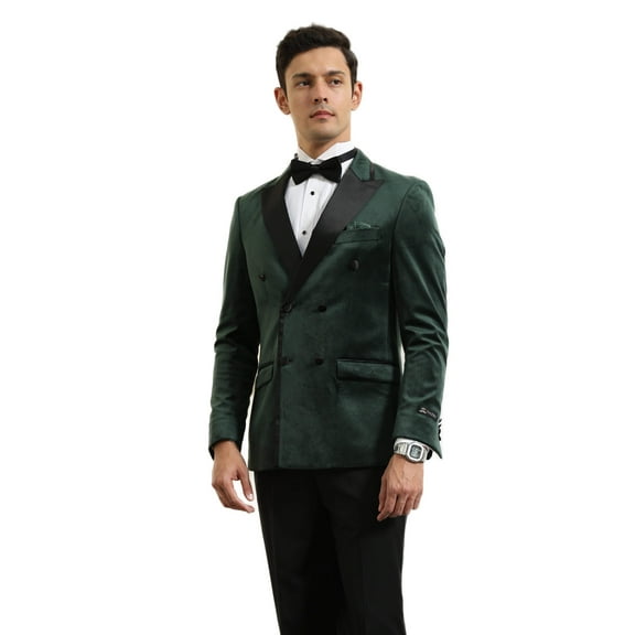 Men's Hybrid Fit Velvet Sport Coat w/ Satin Peak Lapel