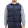 thumbnail image 1 of Men’s Hybrid Puffer Lightweight Utility Insulated Hooded Quilted Zipper Jacket (BH190 - Navy, L), 1 of 3