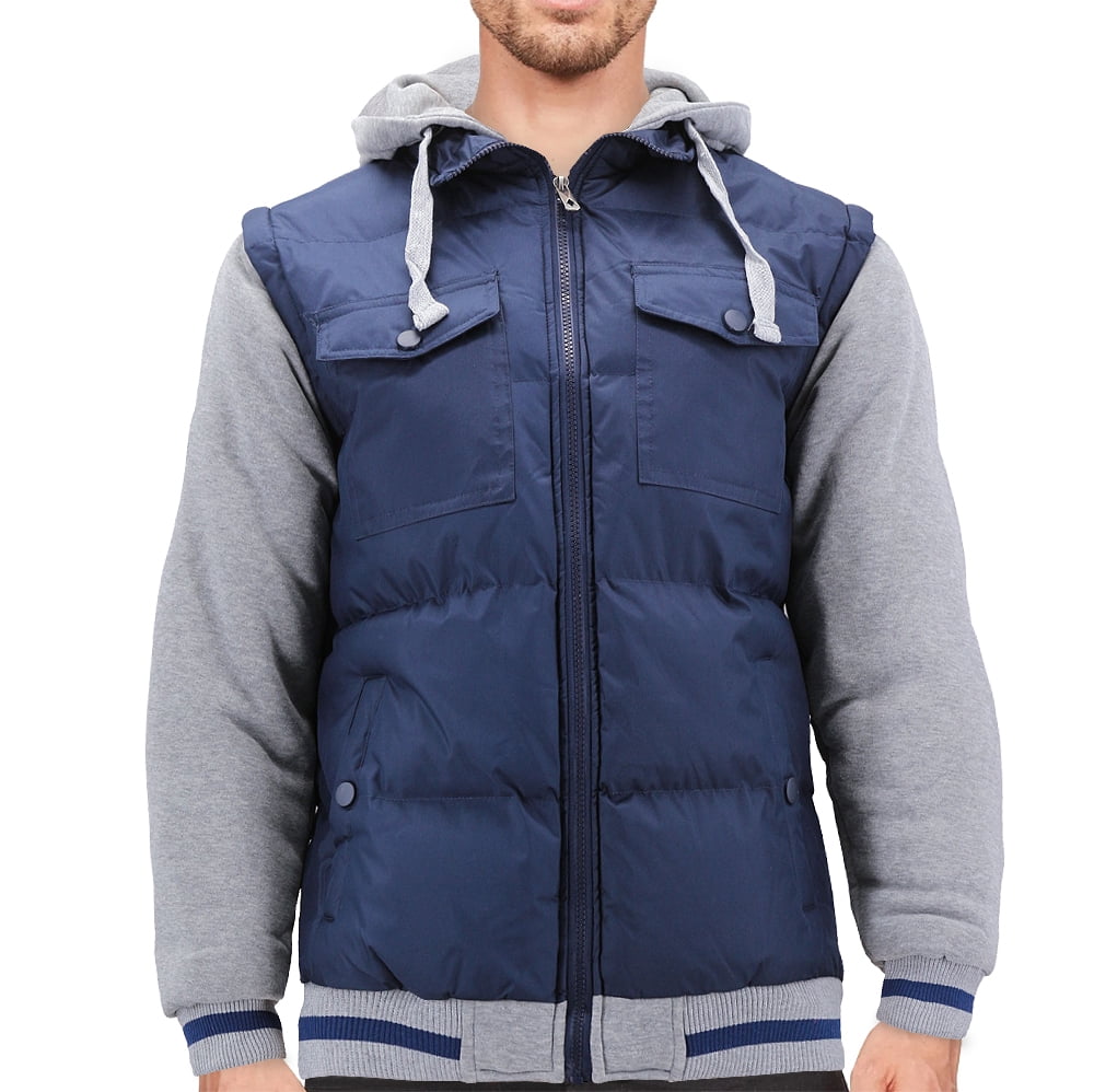 Men's Hybrid Puffer Lightweight Utility Insulated Hooded Men's Hybrid Puffer Lightweight Utility Insulated Hooded