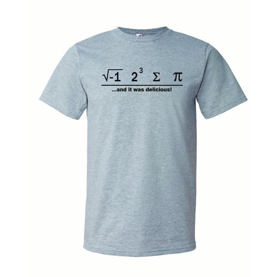 Men's I Ate Some Pie And It Was Delicious Math Ate Sum Pi T-Shirt-Sport Gray-XL