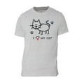 thumbnail image 1 of Men's I Heart My Cat Drawing Short-Sleeve T-Shirt - Heather Grey - Small, 1 of 1