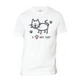 thumbnail image 1 of Men's I Heart My Cat Drawing Short-Sleeve T-Shirt - White - Large, 1 of 1