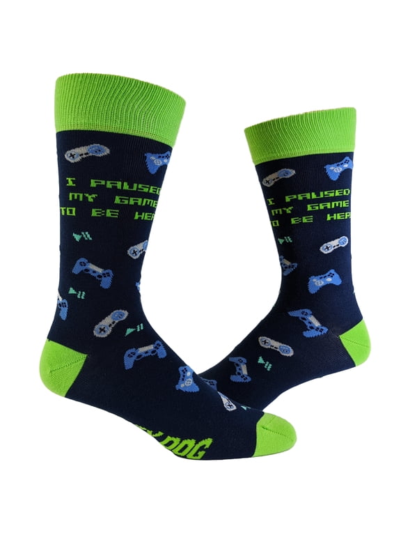 Men's I Paused My Game for This Socks Funny Nerdy Video Game Novelty Footwear