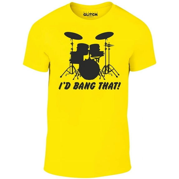 Men's 'I'd Bang That' Drum Kit Graphic T-Shirt | Funny Music Lover's Tee