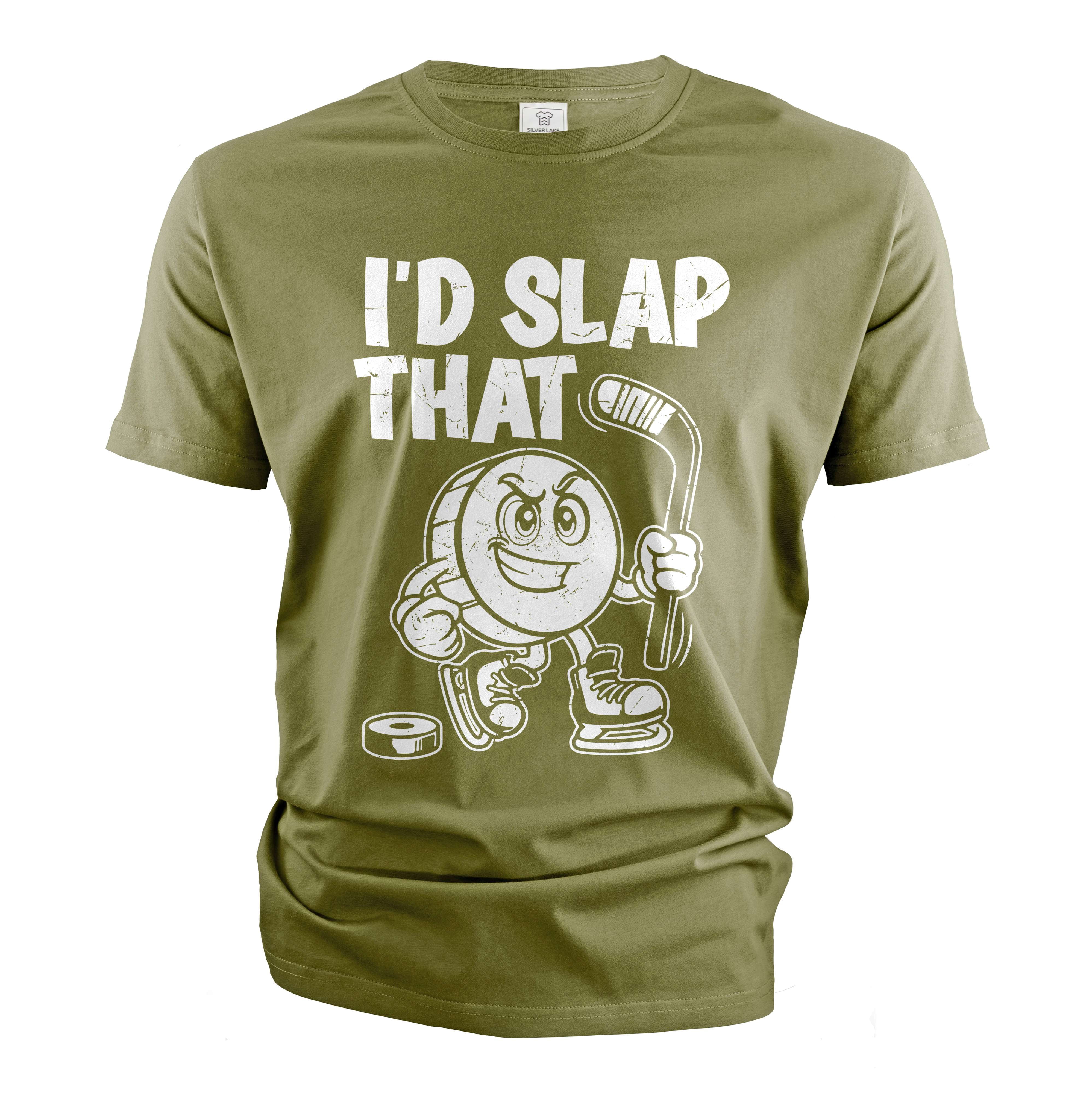 Ice Tea Slaps Men's I'd slap that funny ice hockey T-shirt Ice hockey funny men's ...