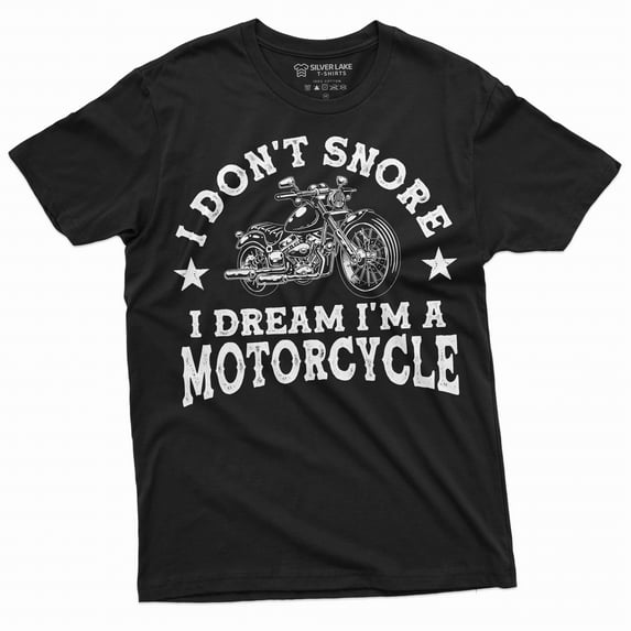 Men's I don't snore I dream I am a motorcycle T-shirt Biker Bike mens funny Birthday Gift Idea (XX-Large Black)