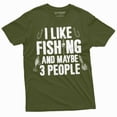 thumbnail image 1 of Men's I like fishing and maybe 3 people T-shirt grandpa dad fishing tee shirt funny fisherman tee, 1 of 7