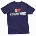 thumbnail image 1 of Men's I love my Girlfriend T-shirt Valentine's day GF tee shirt Boyfriend Girlfriend Tee Shirt (Small Navy Blue), 1 of 7