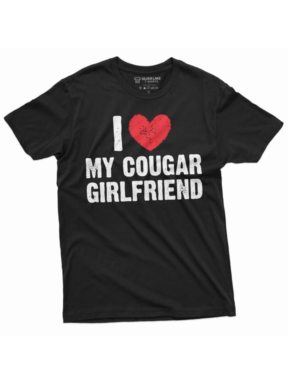 Men's I love my cougar girlfriend T-shirt Valentine's day boyfriend gift tee shirt