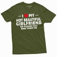 thumbnail image 1 of Men's I love my got girlfriend T-shirt Christmas gift for Boyfriend humorous gift for BF (XX-Large Military Green), 1 of 7