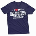 thumbnail image 1 of Men's I love my got girlfriend T-shirt Christmas gift for Boyfriend humorous gift for BF (XX-Large Navy Blue), 1 of 7