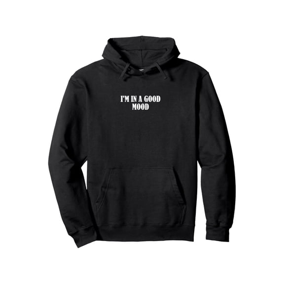 Men's "I'm in a Good Mood" Hoodie - Soft Knit Pullover Sweatshirt with Bold White Text, Long Sleeve Casual Hoodie for Everyday & Formal Outfits, Machine Washable Fall/Winter Clothing, Sweater Hoodie,