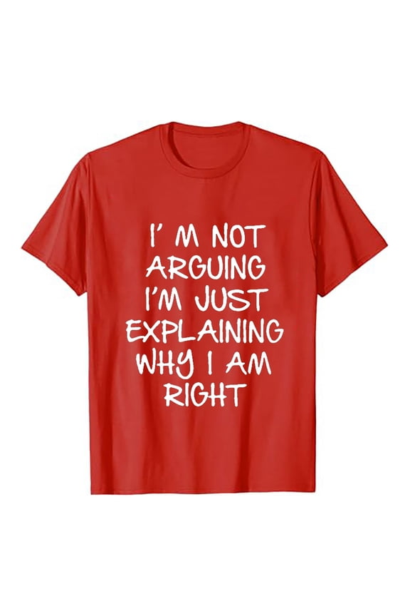 Men's "I'm Not Arguing" Funny T-Shirt - Casual Polyester Tee, Daily Wear, Multiple Sizes, Bold Statement Print