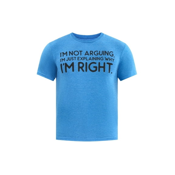 Men's I'm Not Arguing I'm Just Explaining Why I'm Right Blue Graphic T-Shirt - Small