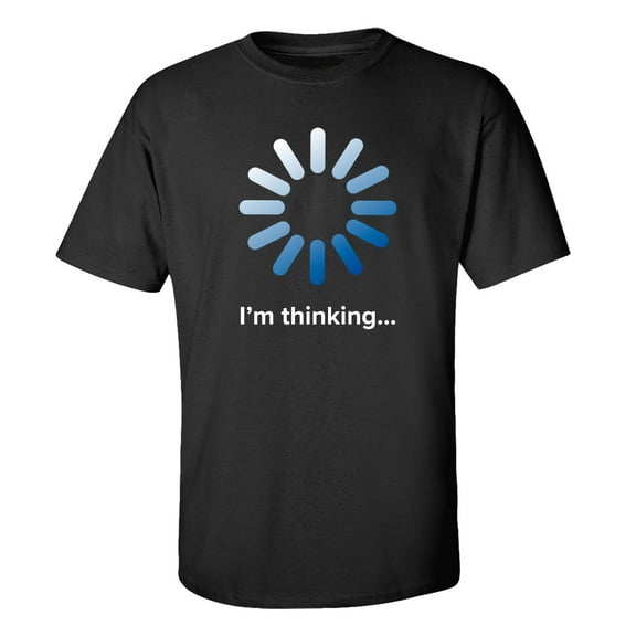 Men's I'm Thinking Funny Buffering Processing Short Sleeve Graphic T-shirt-Black-small