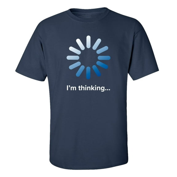 Men's I'm Thinking Funny Buffering Processing Short Sleeve Graphic T-shirt-Navy-xxxl