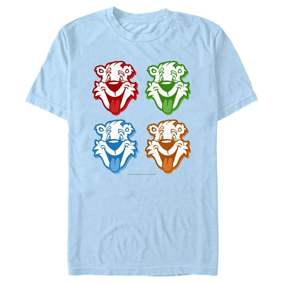 Men's ICEE Bear Colorful Faces  Graphic Tee Light Blue Medium