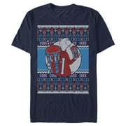 Mens ICEE Bear Ugly Sweater Graphic Tee Navy Blue Medium