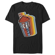 Mens ICEE Coldest Drink in Town Retro Rainbow Graphic Tee Black Large