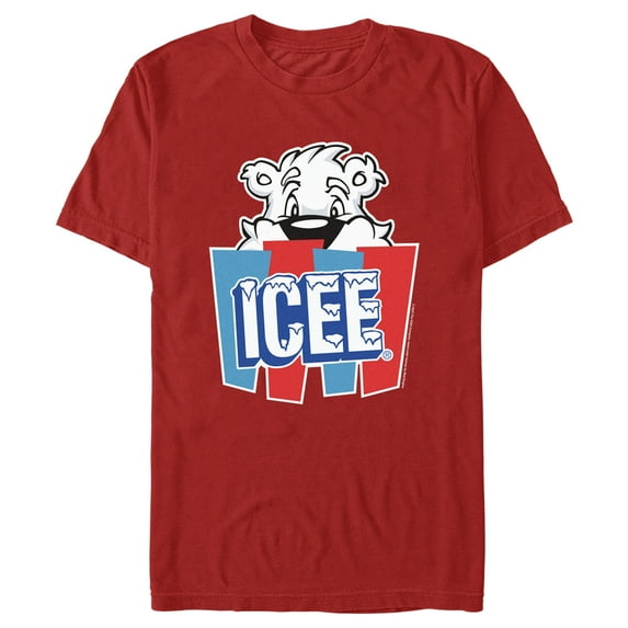 Men's ICEE Peekaboo Bear Logo Graphic Tee Red Large
